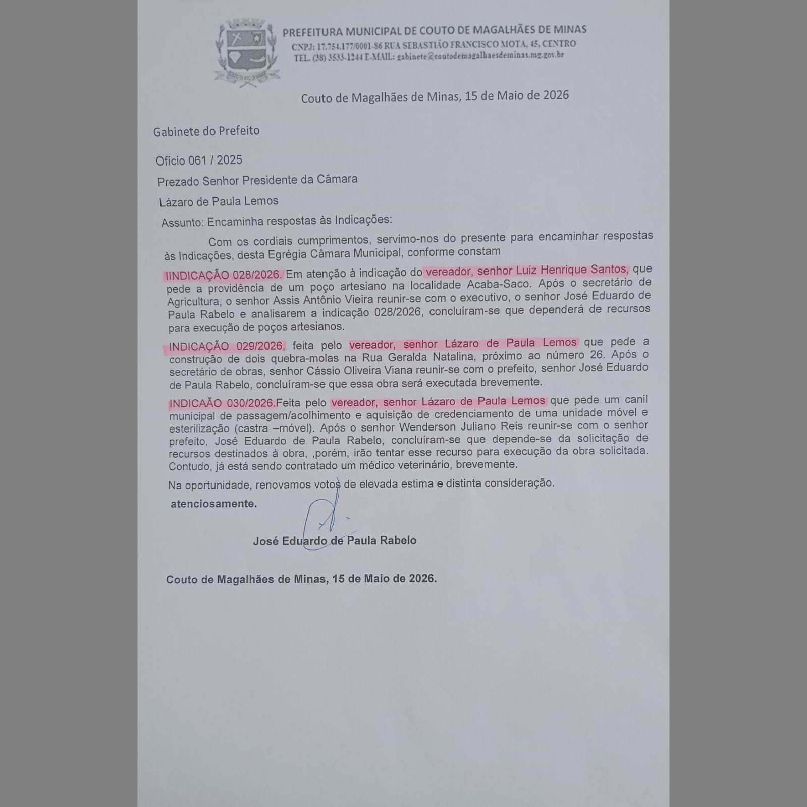 resposta a indicação 28