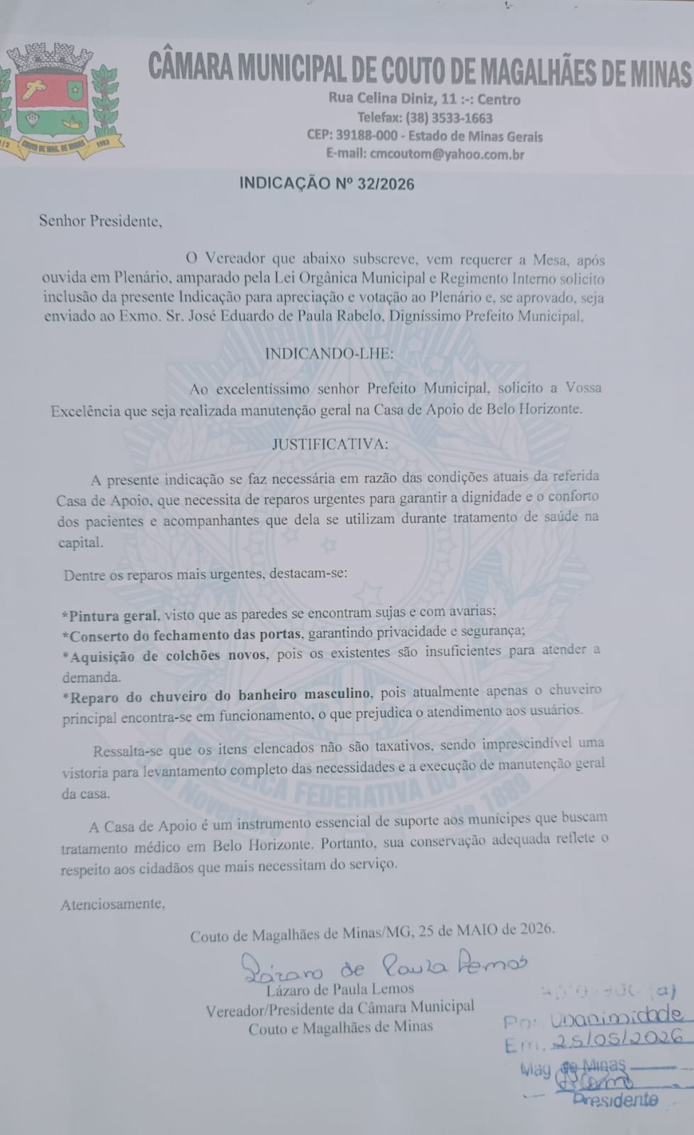 indicção 32/2026